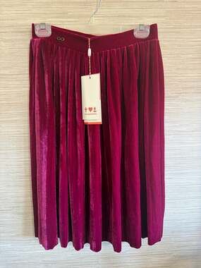 Blutsgeschwister Pleats Please Skirt Red Velvet size Small NWT